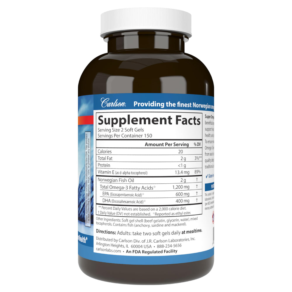 Carlson Super Omega-3 Gems daily use scene, suggesting ongoing heart and brain wellness.