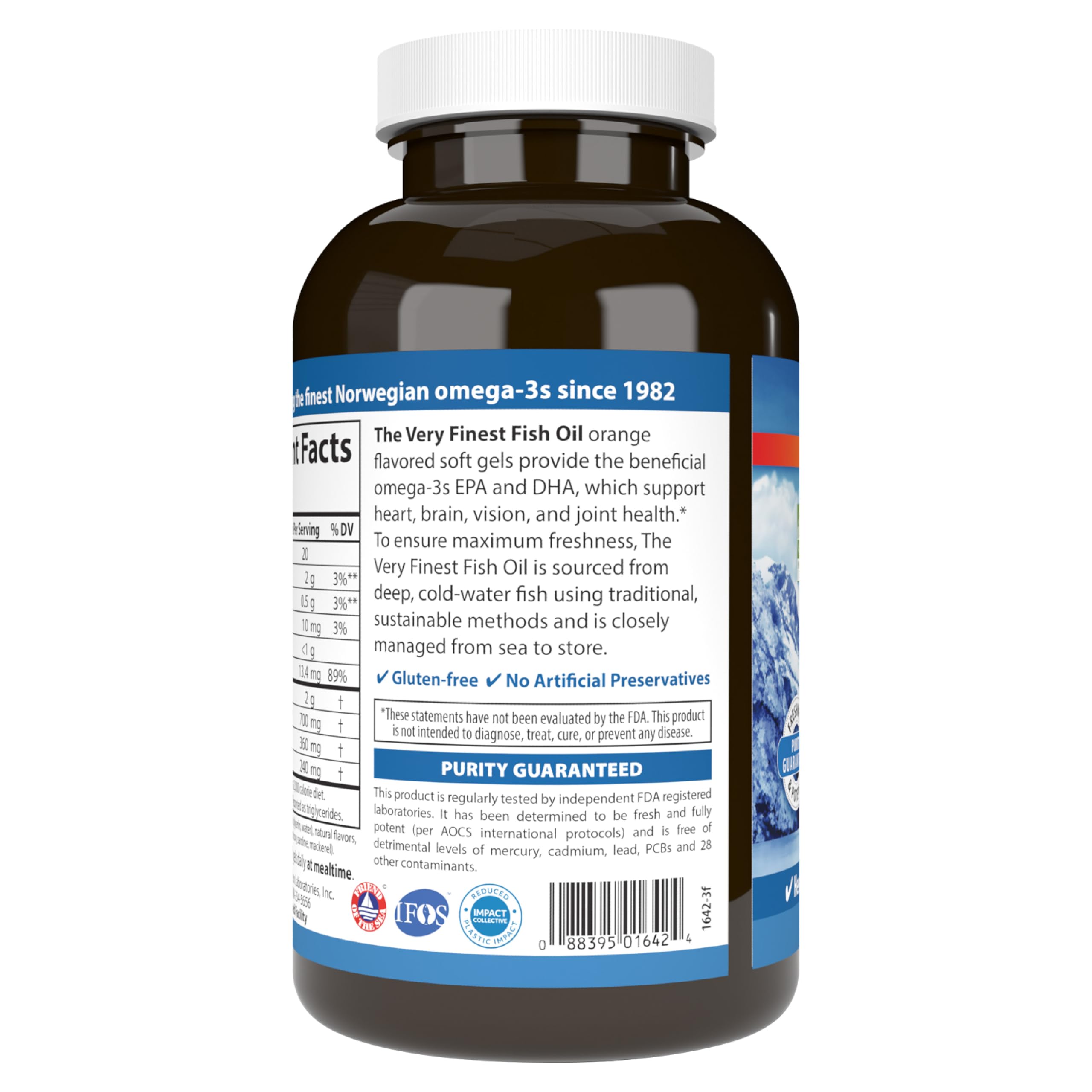 Carlson The Very Finest Fish Oil omega-3 amount per serving is 700 mg.