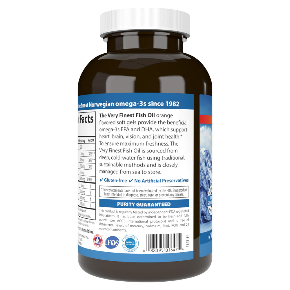 Carlson The Very Finest Fish Oil omega-3 amount per serving is 700 mg.