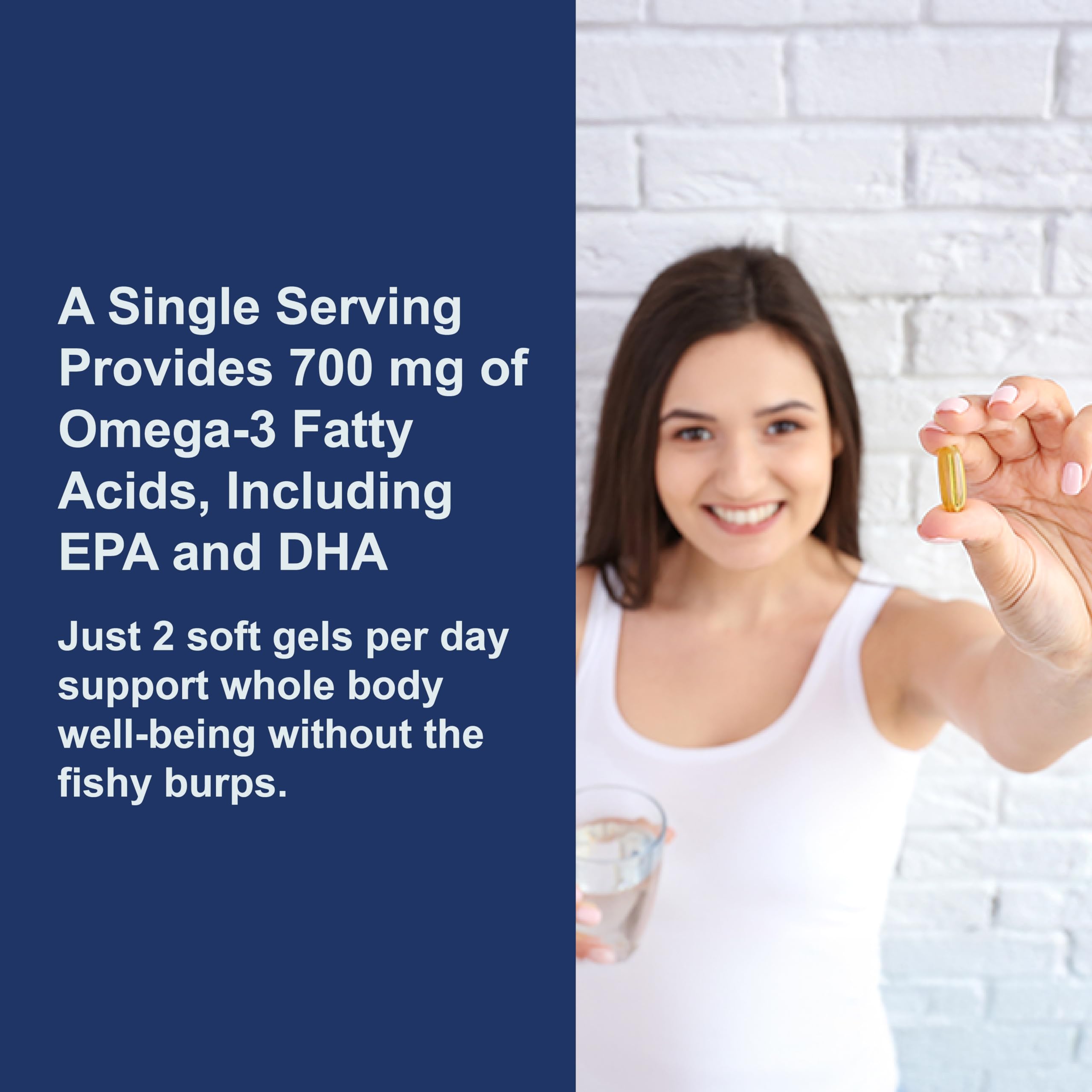 Carlson The Very Finest Fish Oil packaging display emphasizes sustainable sourcing.