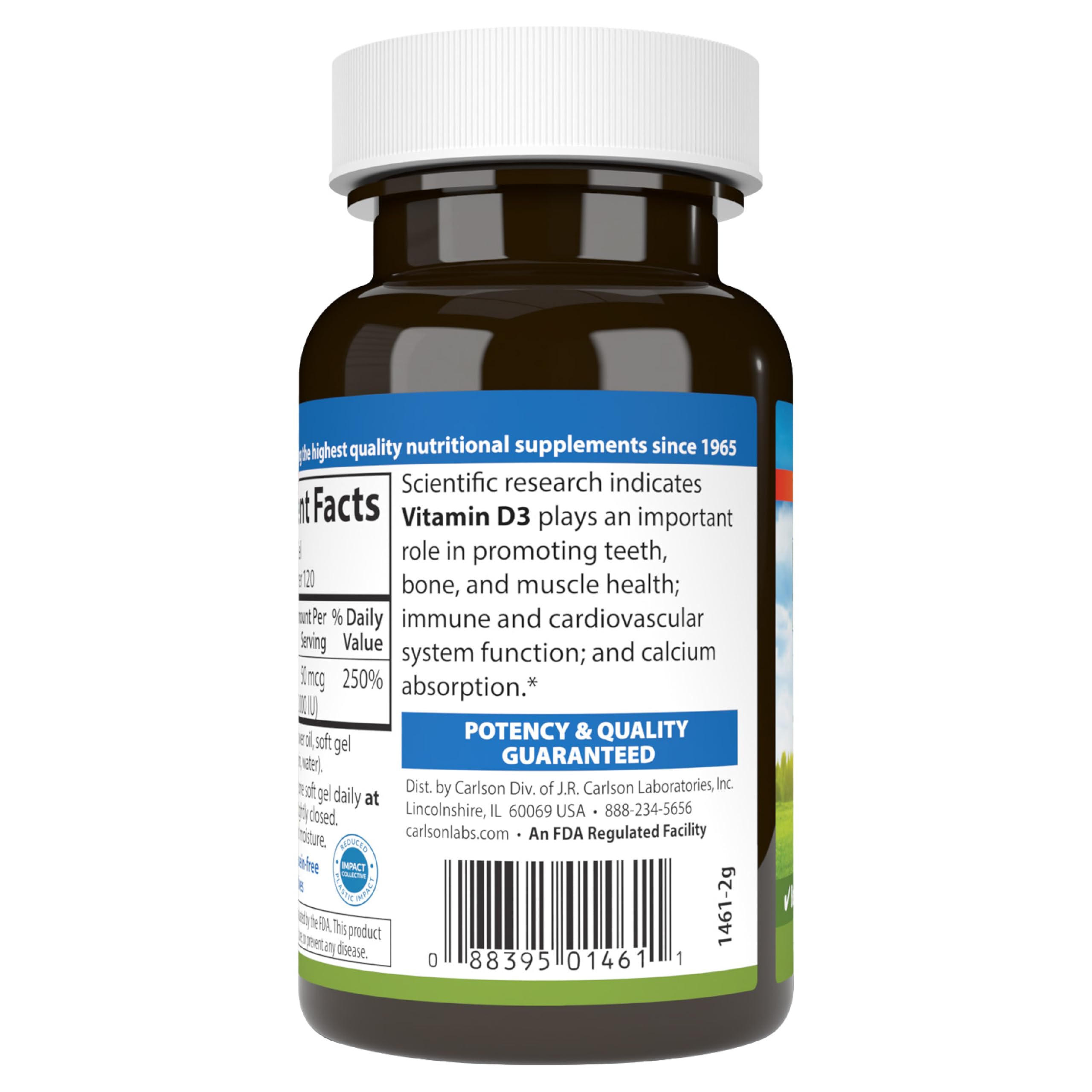 Carlson Vitamin D 2000 IU 240-softgel pack for two bottles.