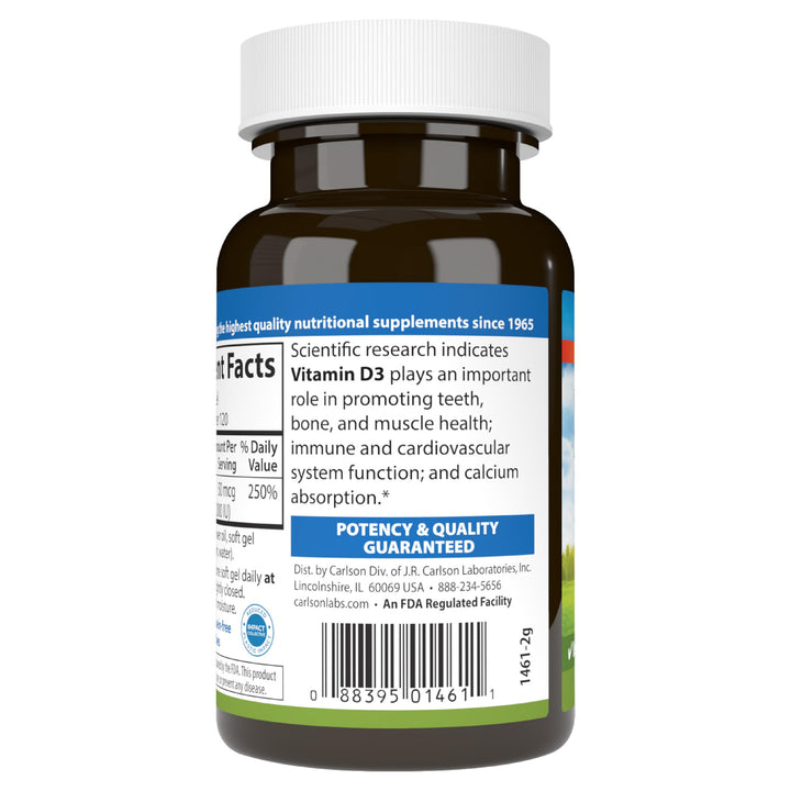 Carlson Vitamin D 2000 IU 240-softgel pack for two bottles.