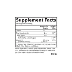 Carlson Vitamin D3 Gummies bottle side label highlights potency