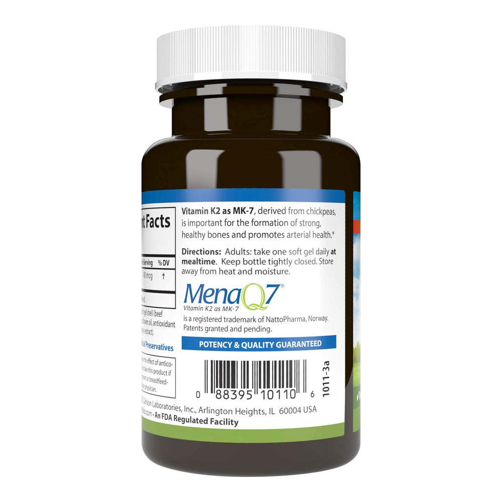 Two Carlson Vitamin K2 MK-7 bottles displayed in packaging.