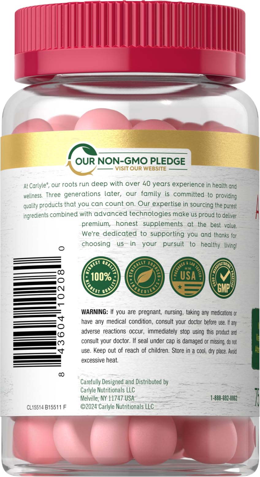Carlyle 75-count packaging displayed for long-lasting ACV support.