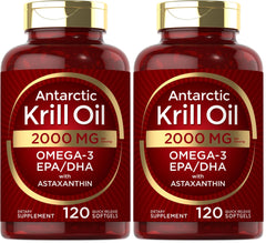 Carlyle Antarctic Krill Oil bottle front shows high-potency omega-3.