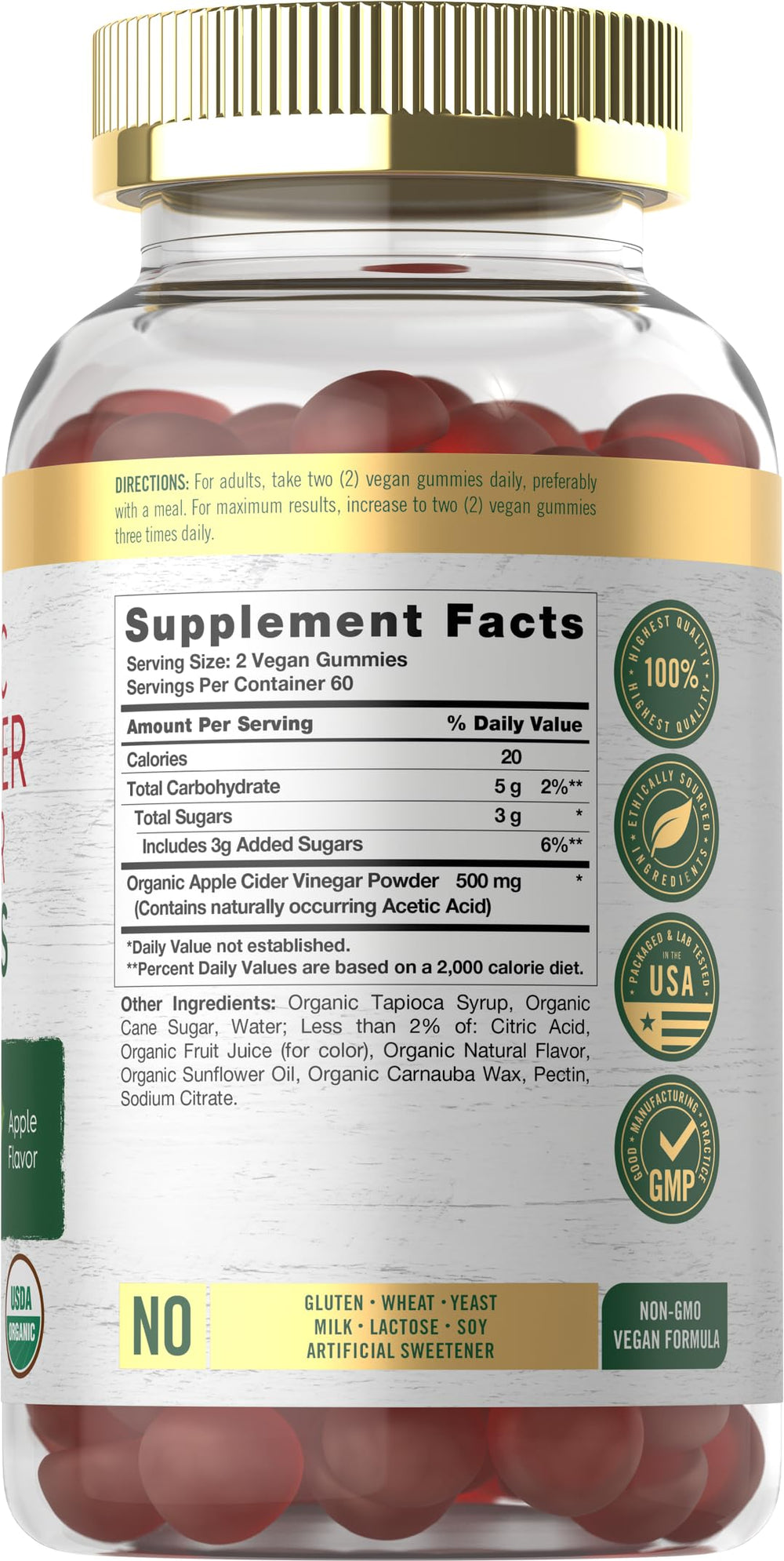 Carlyle gummies apple-flavor close-up highlighting natural sweetness.