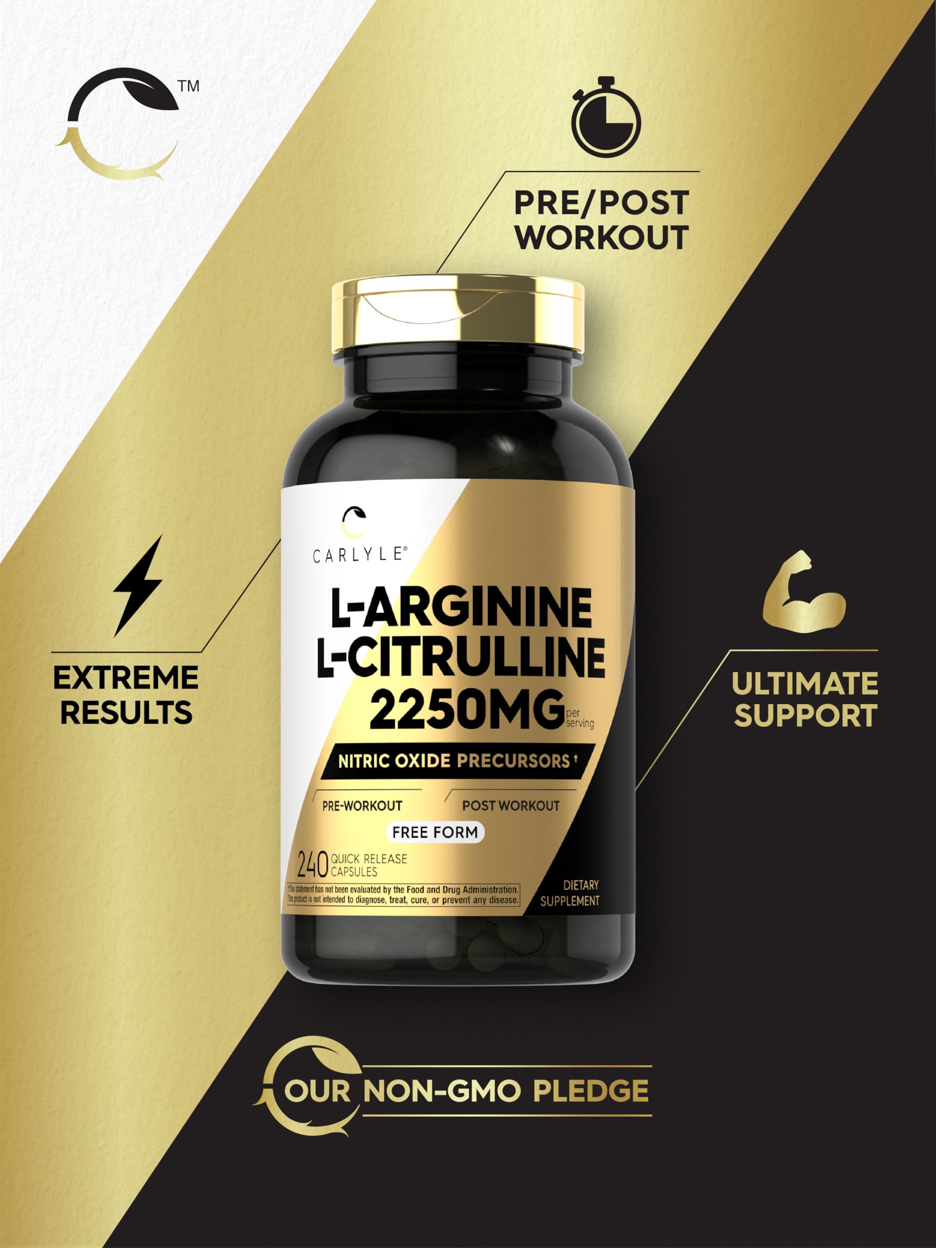 Carlyle L-Arginine L-Citrulline scoop and capsules in use for convenient dosing