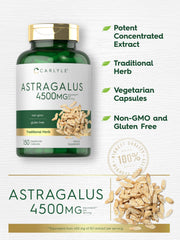 Carlyle Astragalus root capsules with glass demonstrate easy daily take