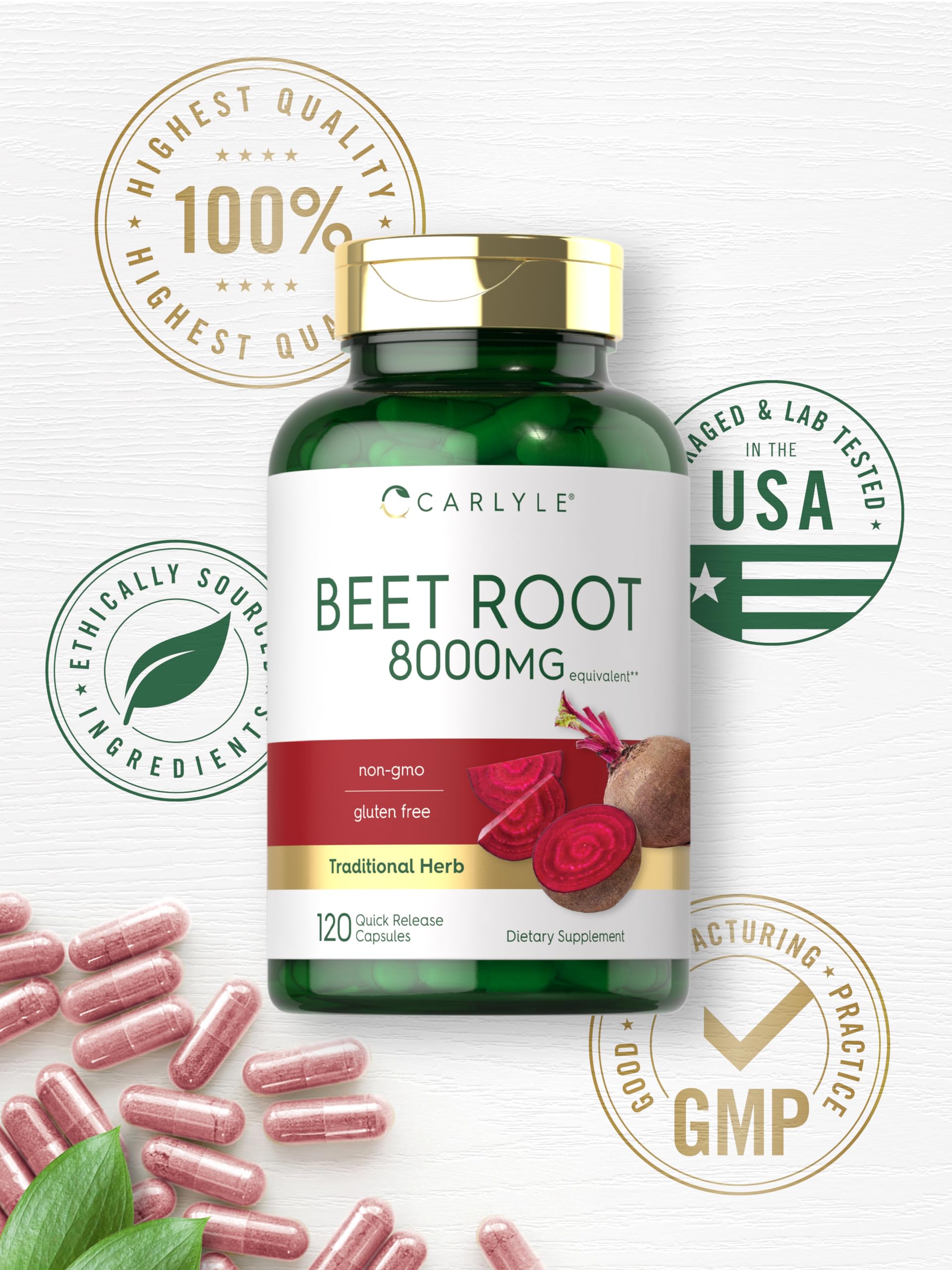 Serving details show 8,000 mg Beet Root per serving.