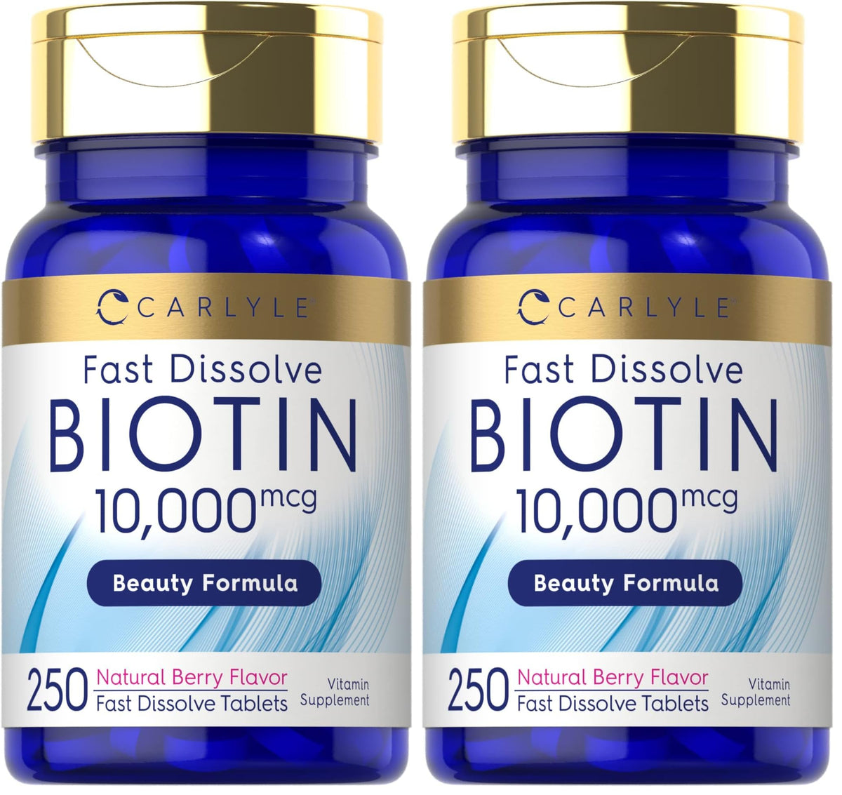 Carlyle Biotin 10000mcg fast-dissolve tablets for daily routine.
