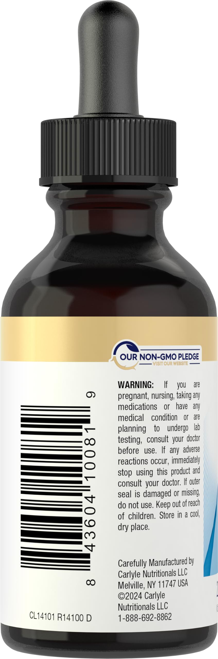 Carlyle Biotin drops dropper close-up for precise dosing.