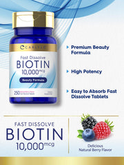 Carlyle Biotin vegetarian formula packaging label.