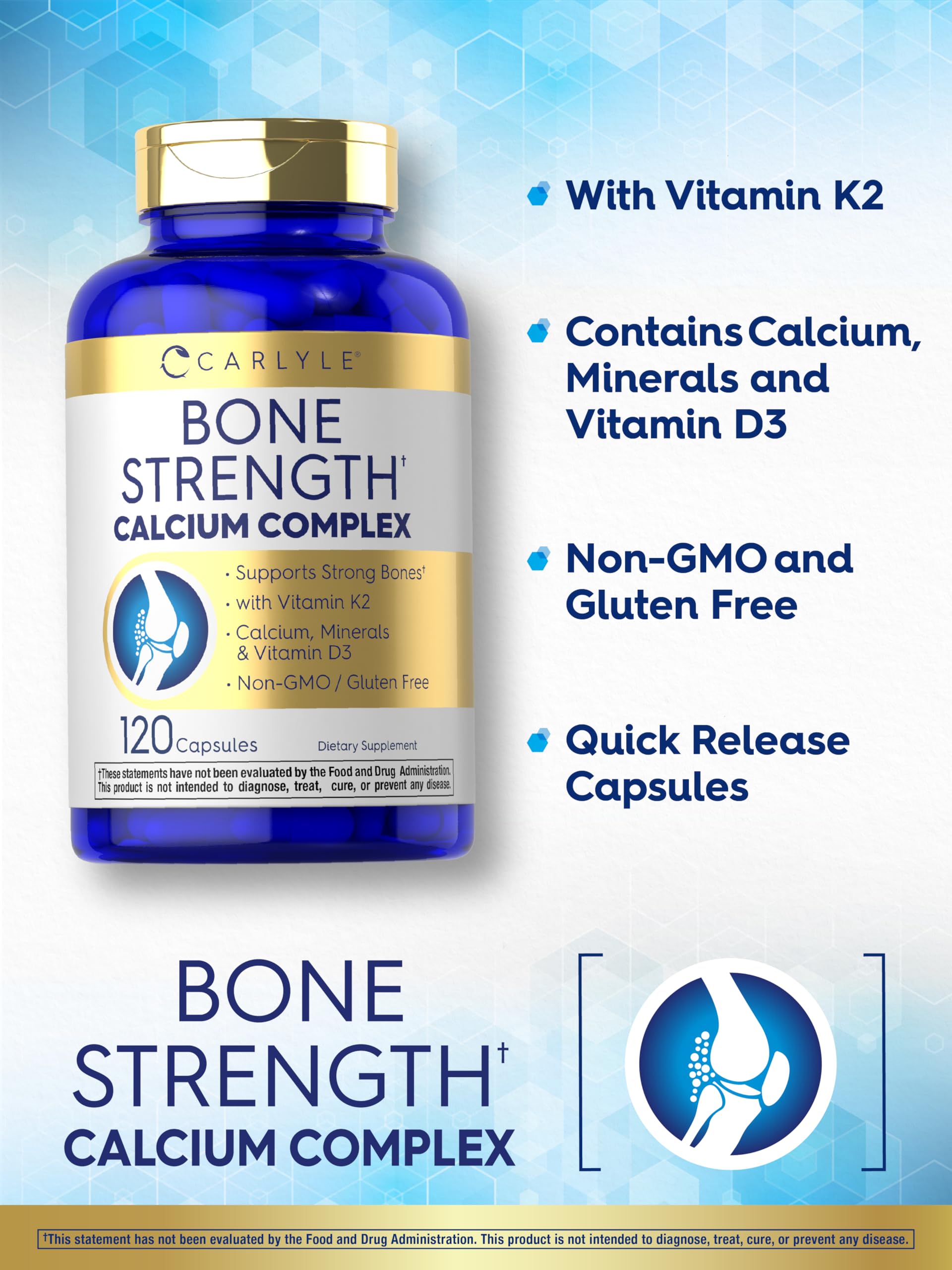 Carlyle Bone Strength Magnesium capsules for overall wellness and daily vitality