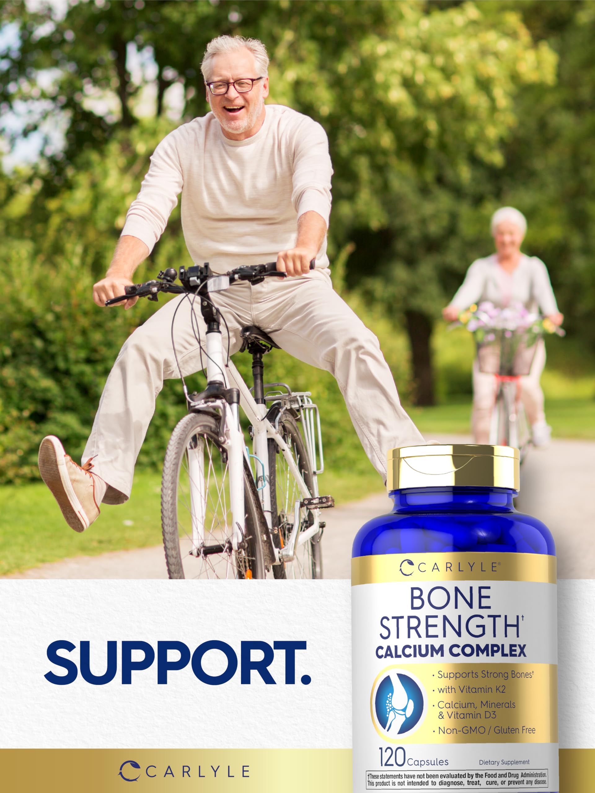 Carlyle Bone Strength packaging with non-GMO and gluten-free certification badge