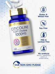 Carlyle Citicoline capsules being poured into a glass for daily routine