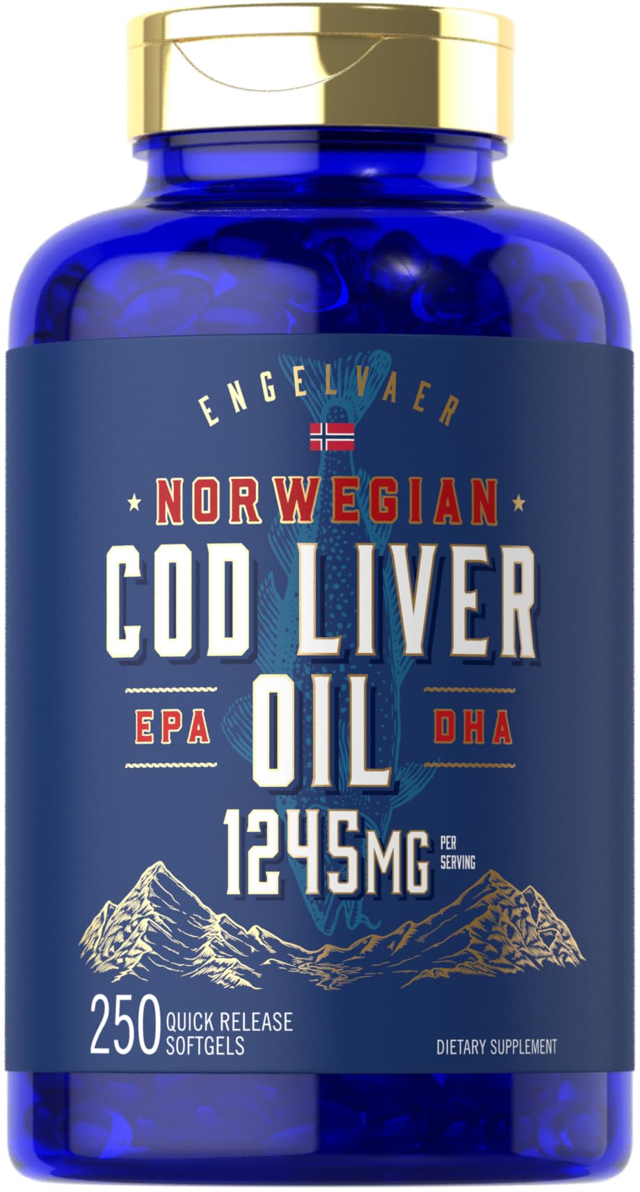 Carlyle cod liver oil softgels 1245mg for daily omega intake