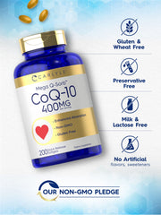 Carlyle CoQ10 softgels blister-pack display emphasizes high-potency capsules.