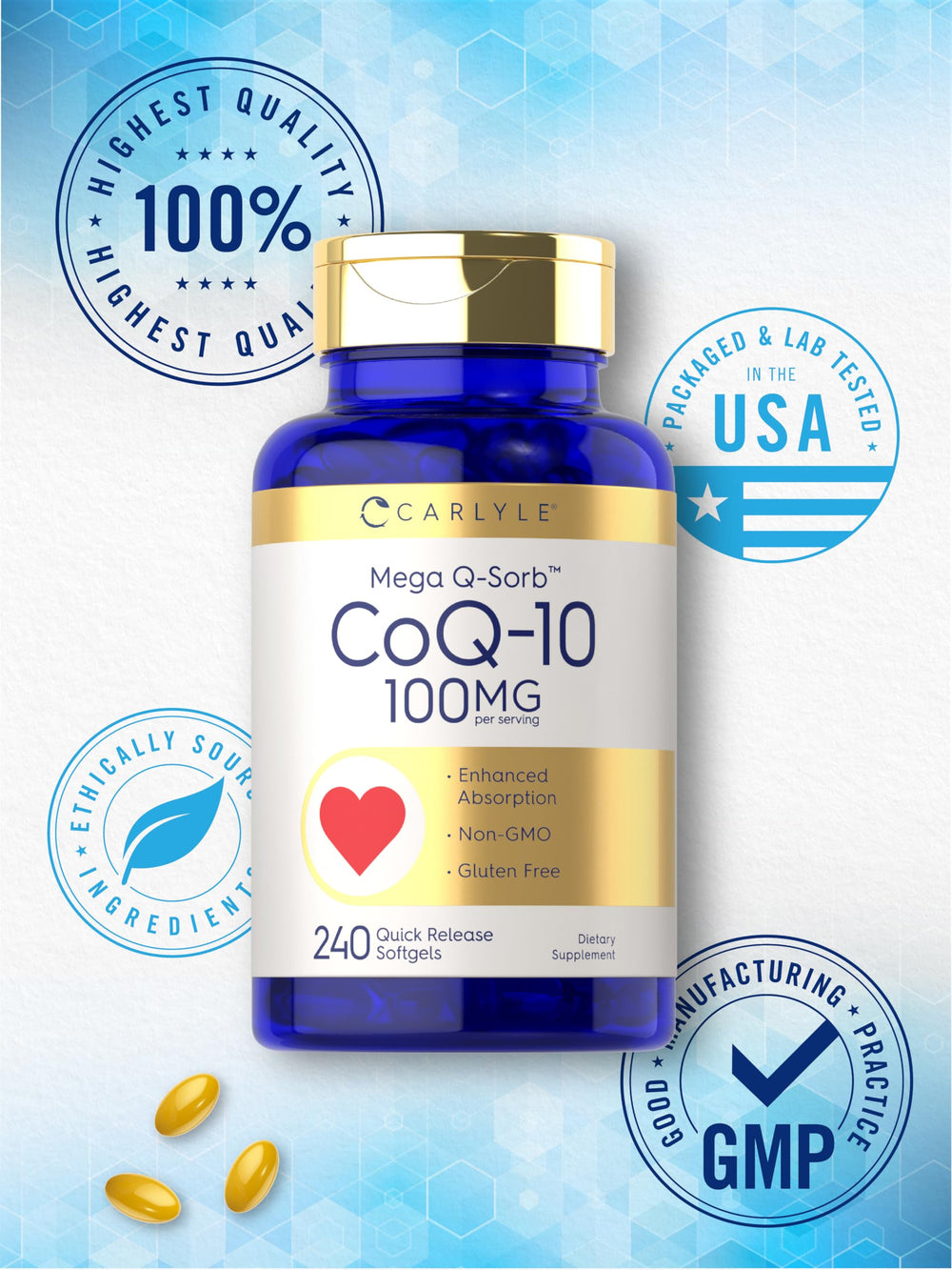 Gluten-free badge signals allergen-friendly formulation.