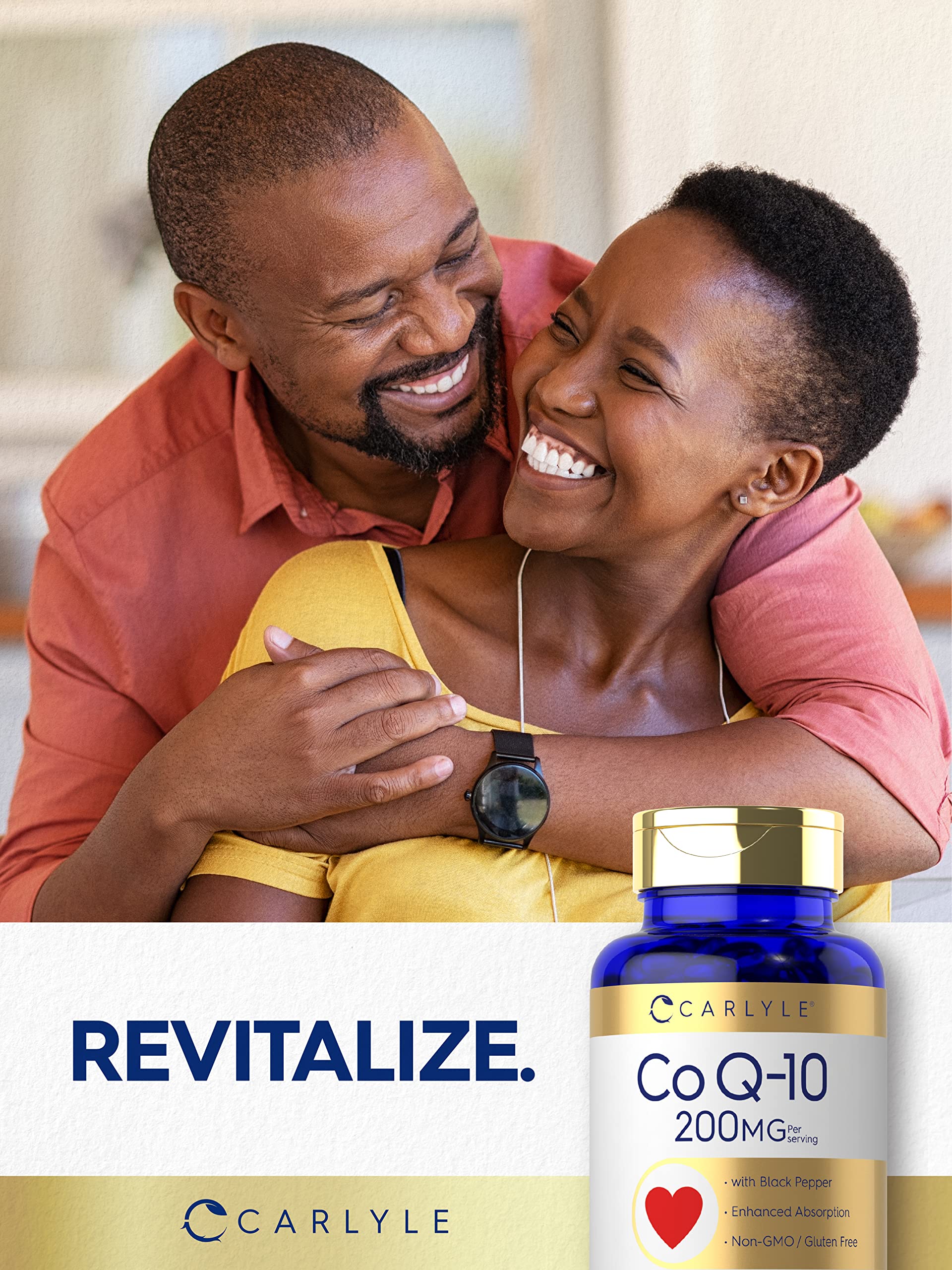Carlyle CoQ10 packaging box conveys premium quality and trusted manufacturing