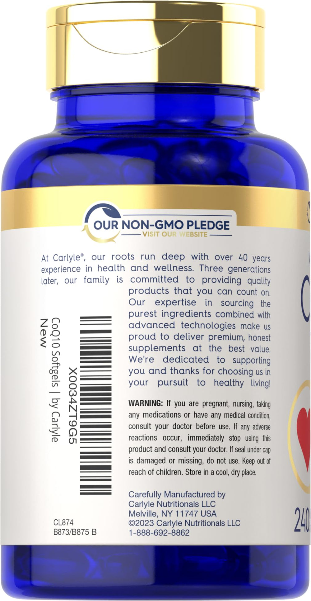 High-potency 100 mg CoQ10 per serving in smooth softgels.