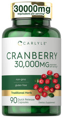 Carlyle Cranberry Supplement bottle shown for daily wellness.