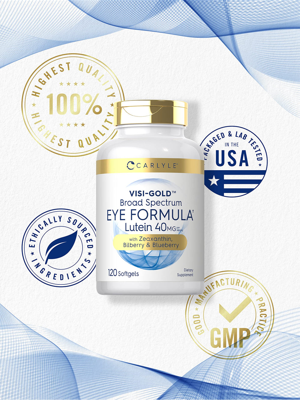Carlyle Eye Health packaging on a store shelf