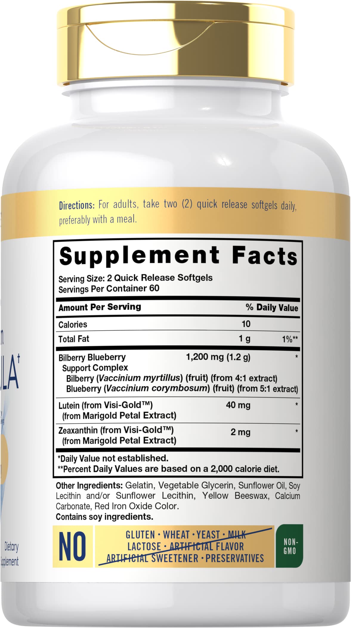 Close-up of Carlyle Eye Health softgels for easy swallowing