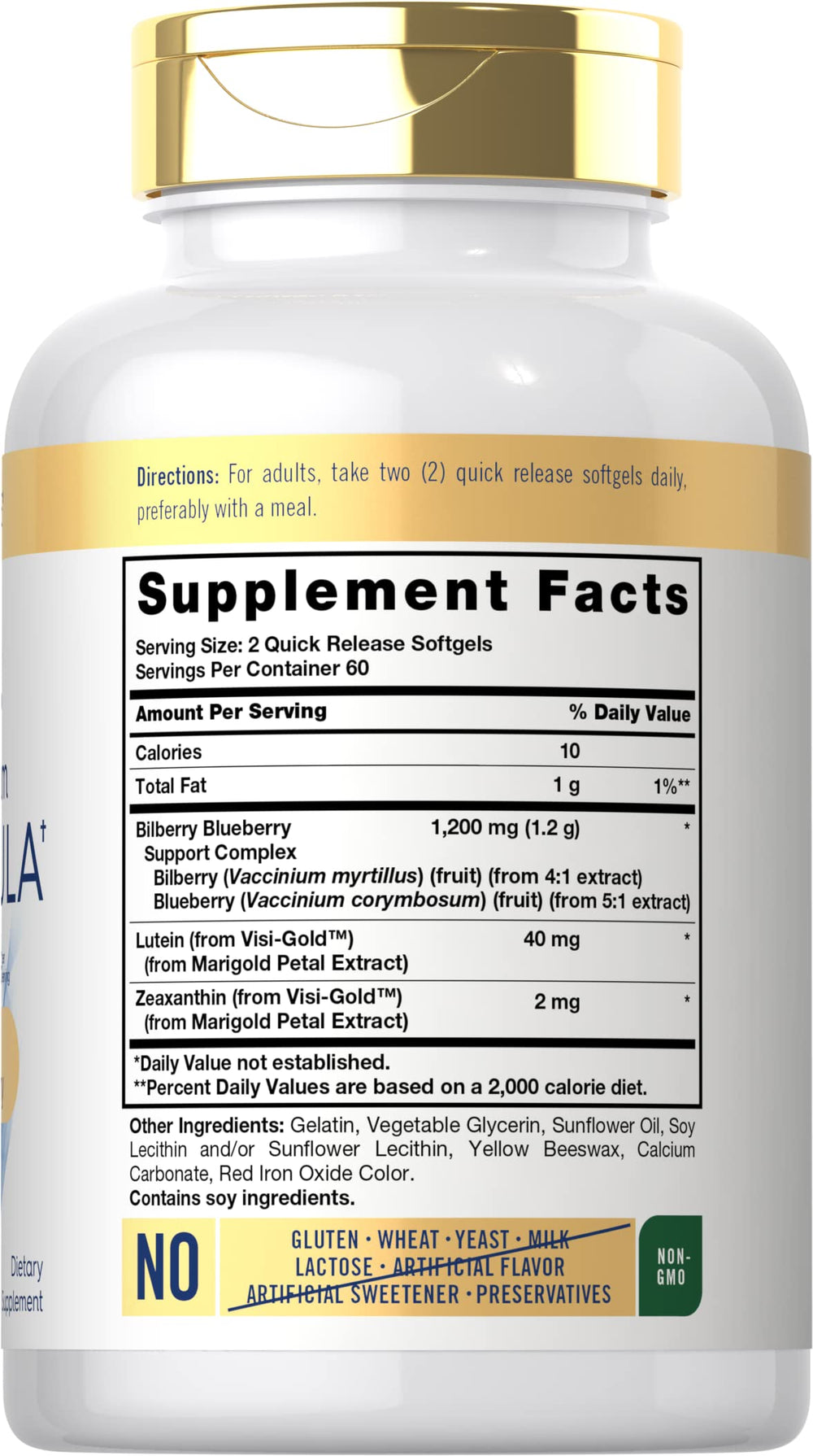 Close-up of Carlyle Eye Health softgels for easy swallowing