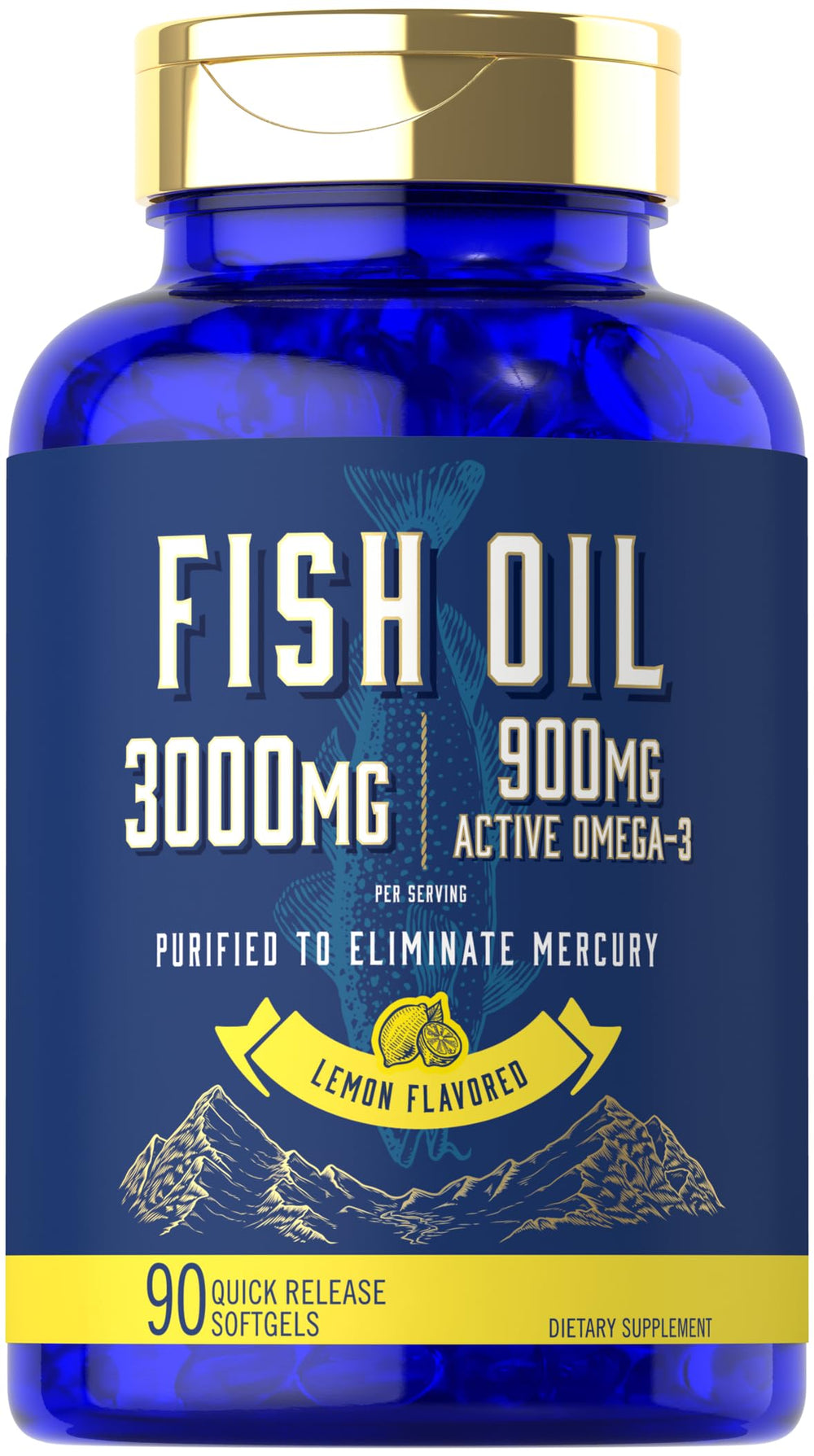 Carlyle 3000mg Fish Oil bottle front view for daily omega-3 routine