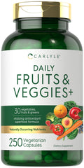 Carlyle Fruits and Veggies bottle front for daily nutrition routine