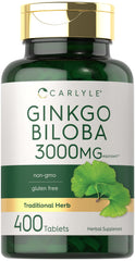 Carlyle Ginkgo Biloba 3000mg bottle front view for daily wellness