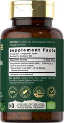 Carlyle Ginkgo Biloba 3000mg tablets vegetarian capsules for daily focus