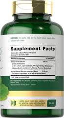 Carlyle Ginkgo Biloba bottle back label close-up with usage notes