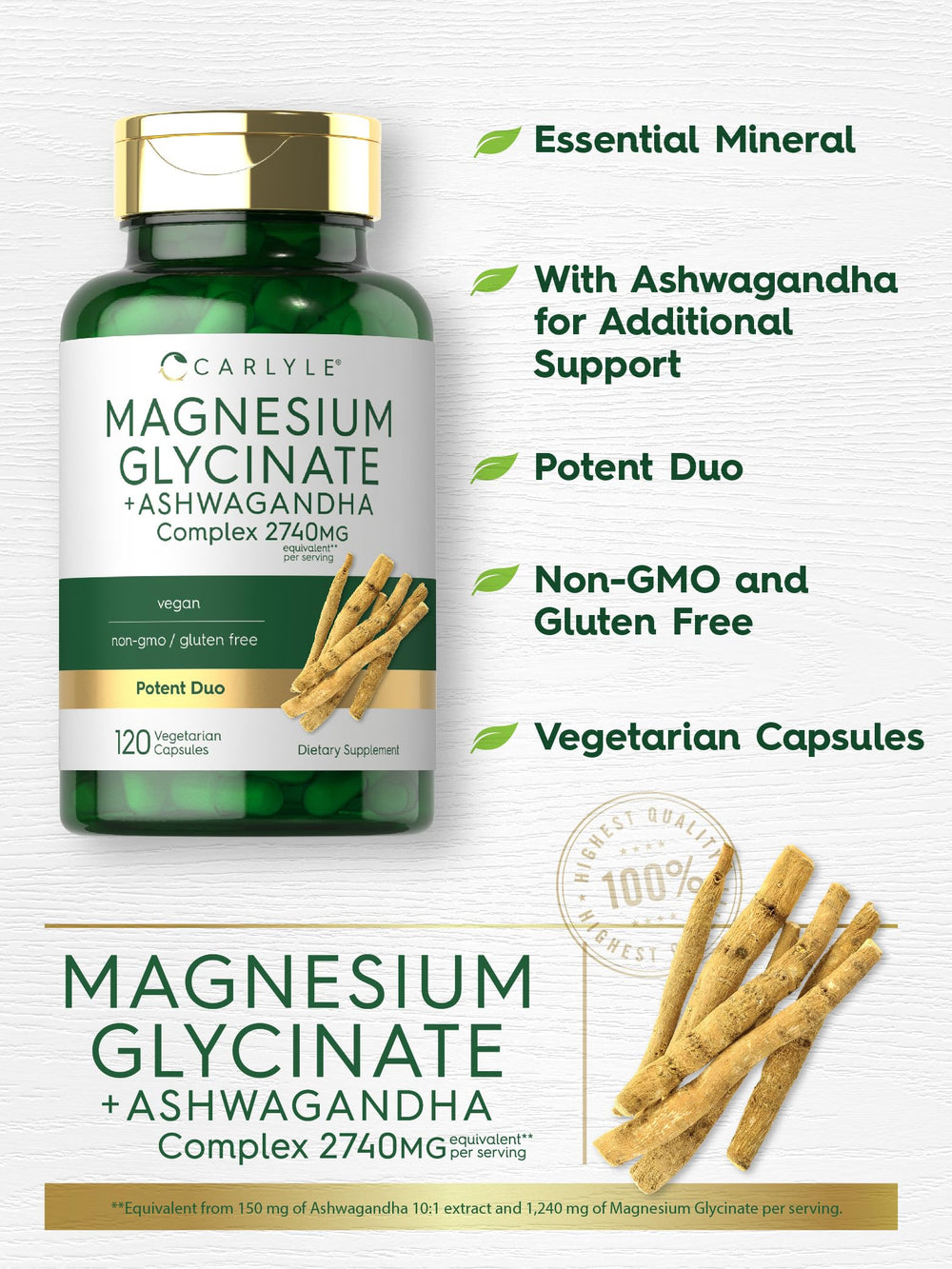 Carlyle gluten-free non-GMO label signals clean formulation.