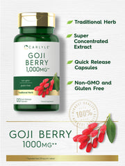 Carlyle Goji Berry 1000mg bottle front for daily supplementation.