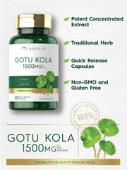 Carlyle Gotu Kola capsules pouring view highlights quick-release capsules