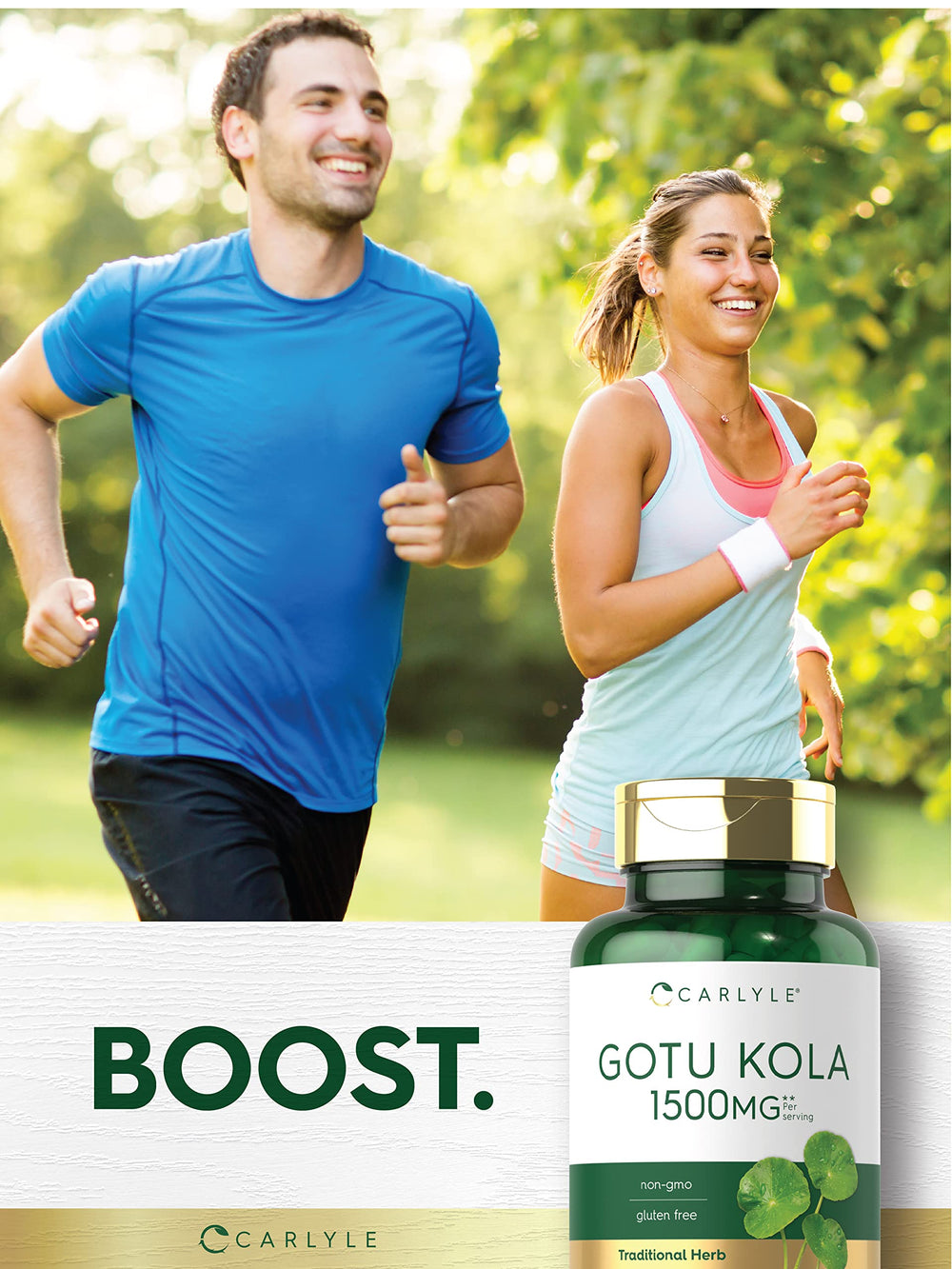 Carlyle Gotu Kola capsules close-up with natural extracts theme