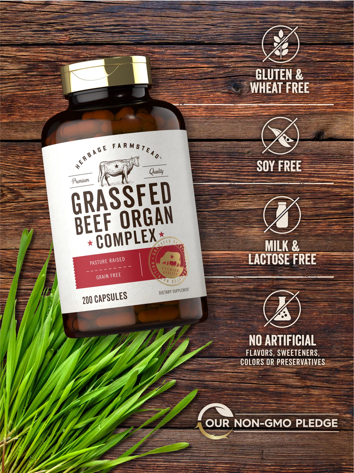 Carlyle Grass Fed Beef Organ Complex desiccated heart image for premium organ mix.