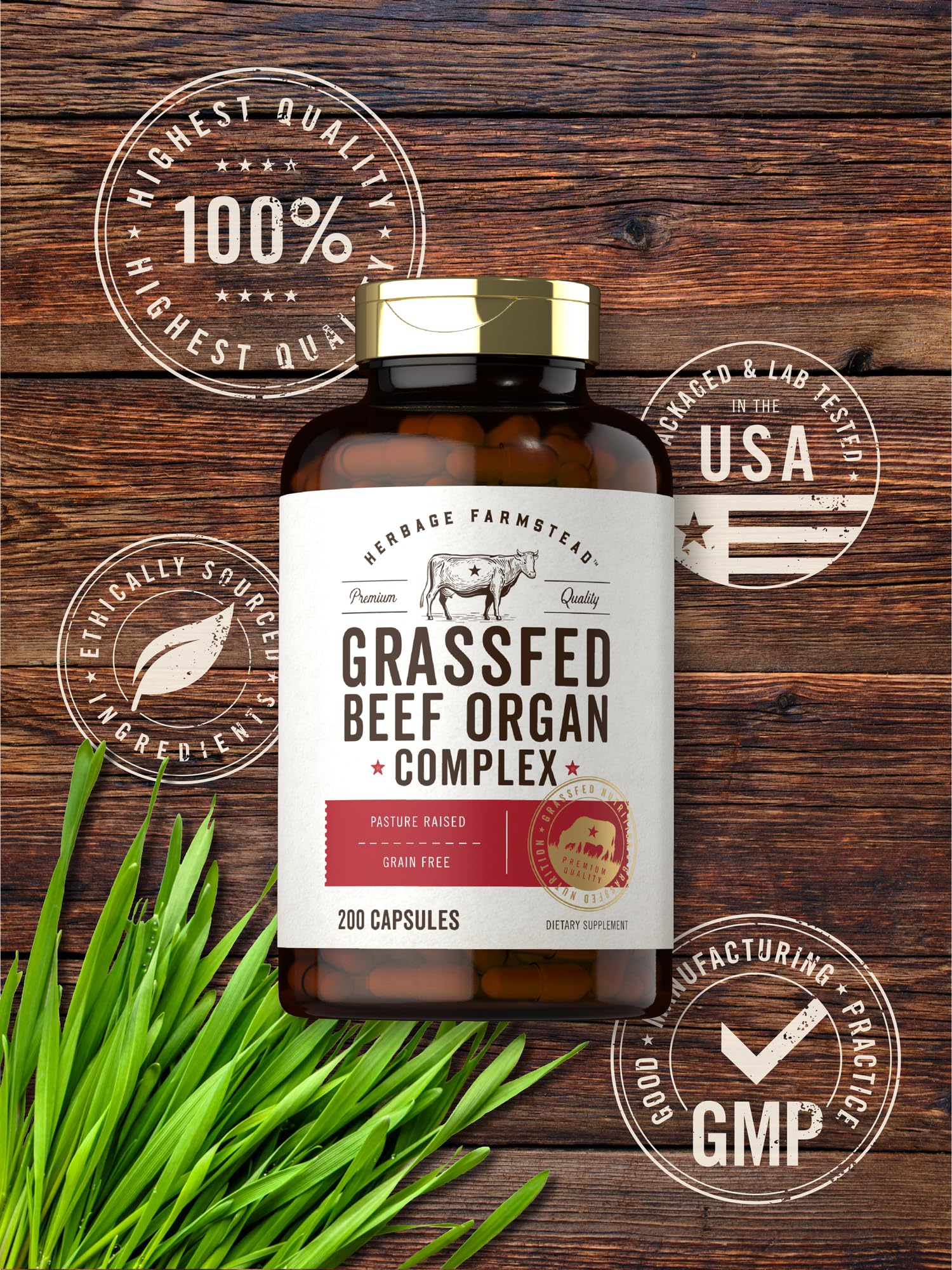 Carlyle Grass Fed Beef Organ Complex desiccated spleen view for nutrient-dense blend.