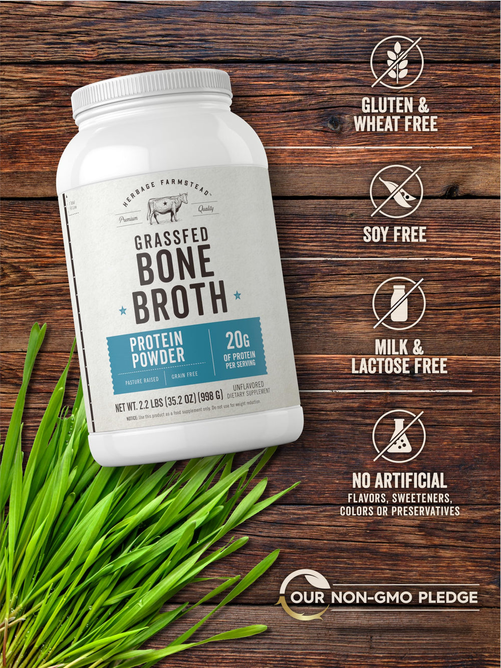 Carlyle ingredient label highlights non-GMO and gluten-free attributes.