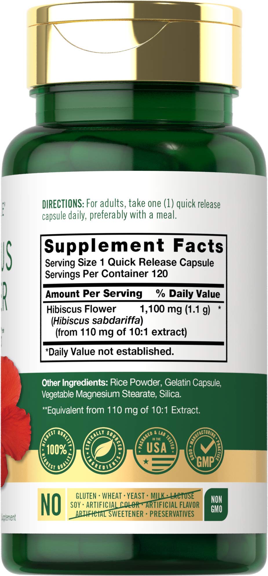 Carlyle Hibiscus capsules pack shown for easy quick-release daily supplementation.