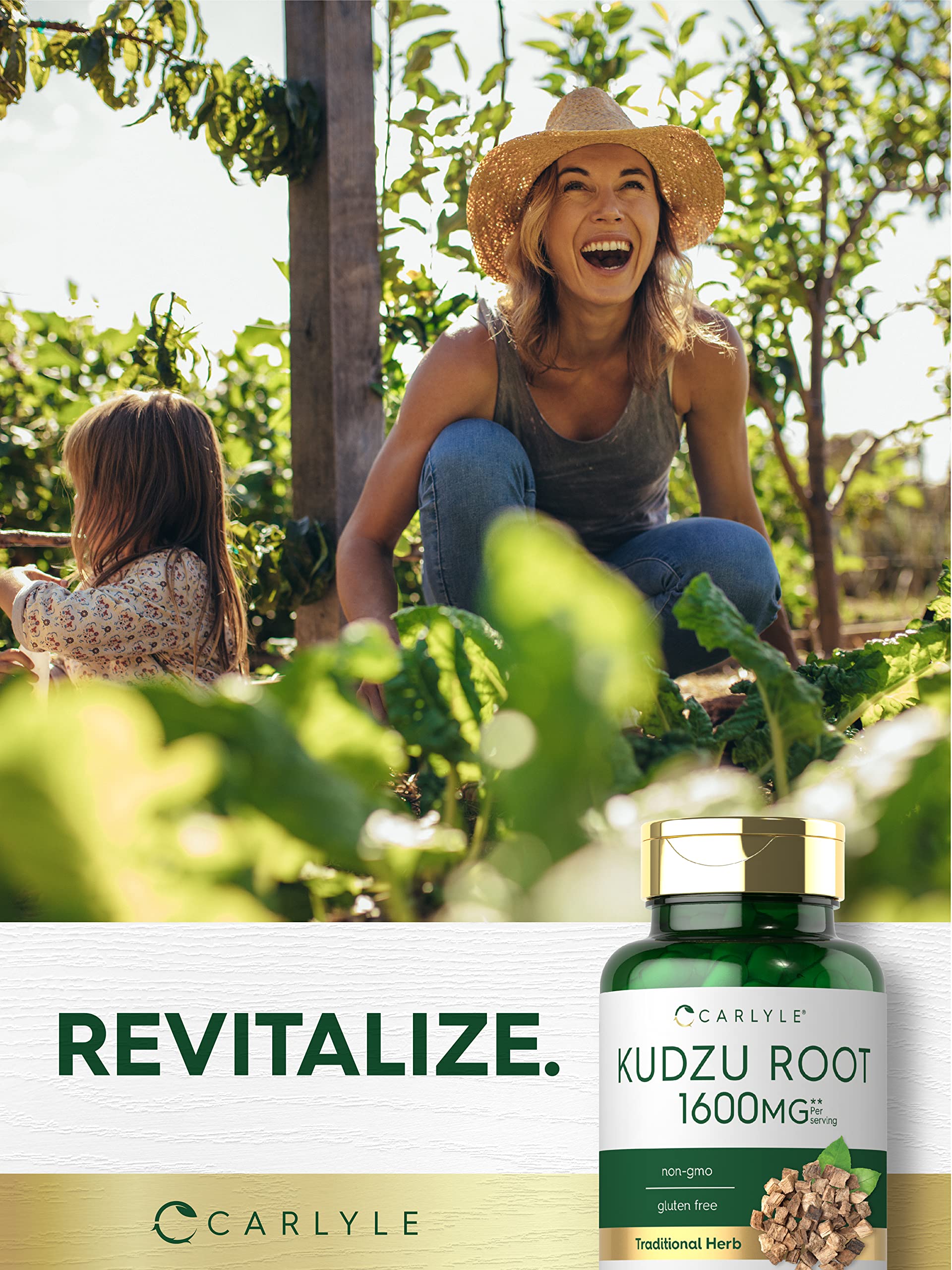 Carlyle Kudzu Root gluten-free label appealing to clean ingredient shoppers.