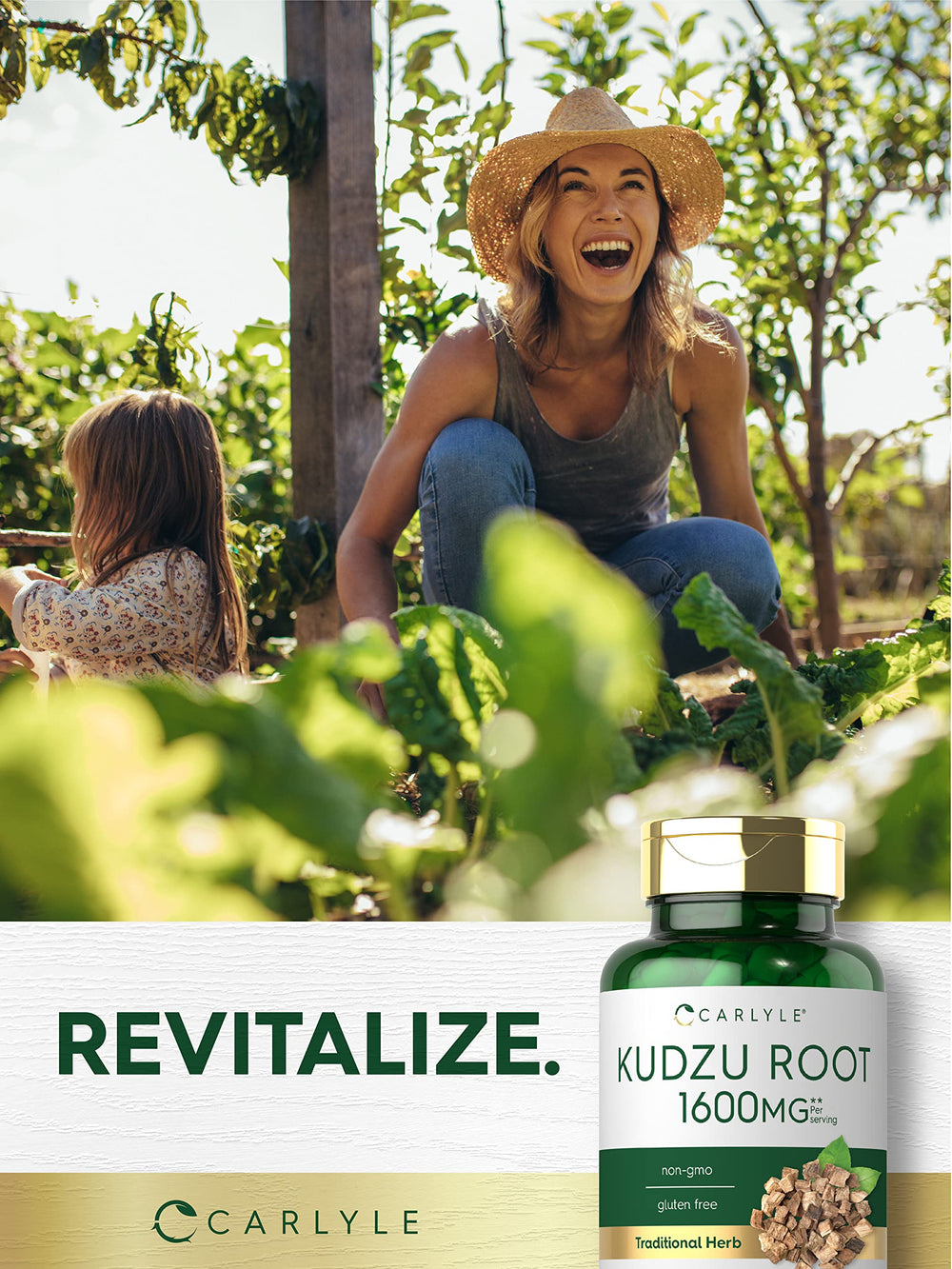 Carlyle Kudzu Root gluten-free label appealing to clean ingredient shoppers.