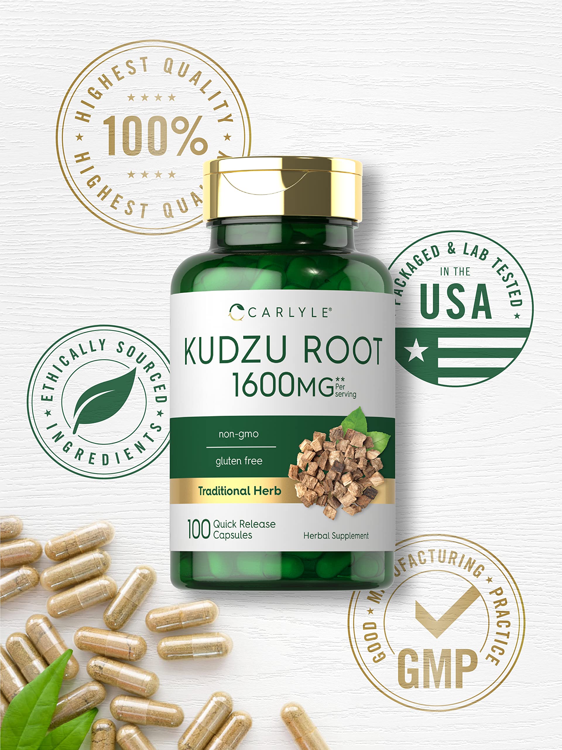 Carlyle Kudzu Root natural capsules ready for daily use.