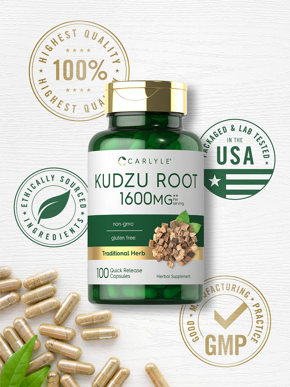 Carlyle Kudzu Root natural capsules ready for daily use.