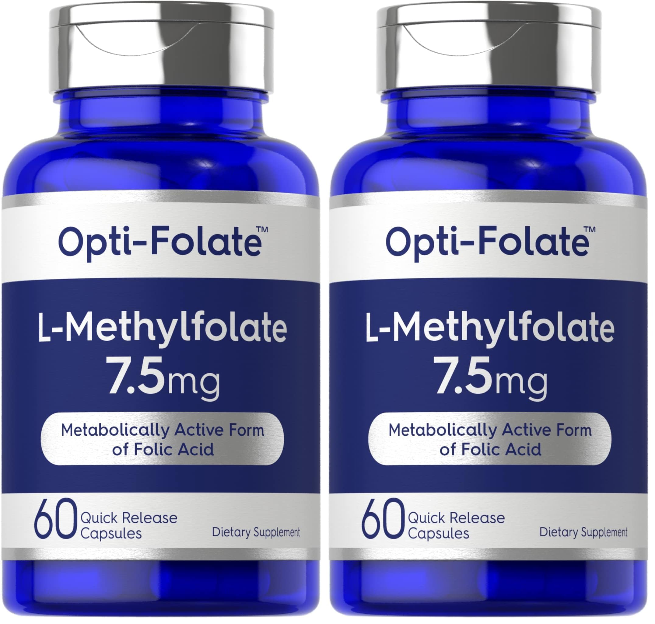 Carlyle L-Methylfolate bottle with quick-release capsules for daily use