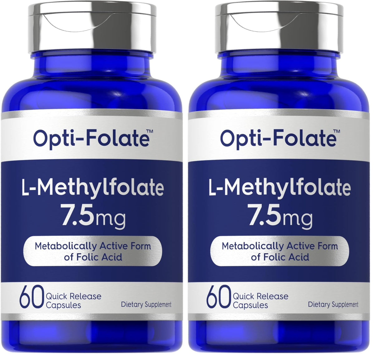 Carlyle L-Methylfolate bottle with quick-release capsules for daily use