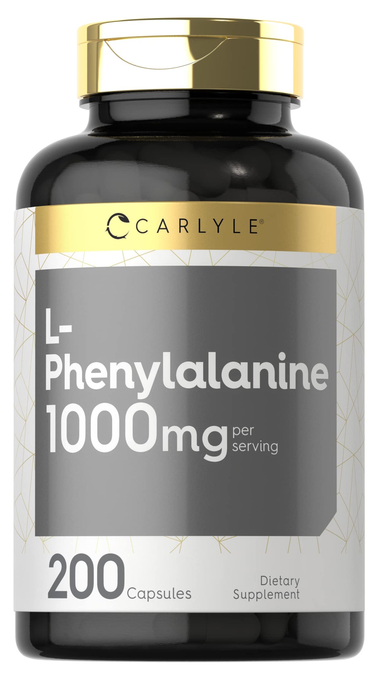 Carlyle L-Phenylalanine 1000mg bottle—quick-release capsules for daily wellness