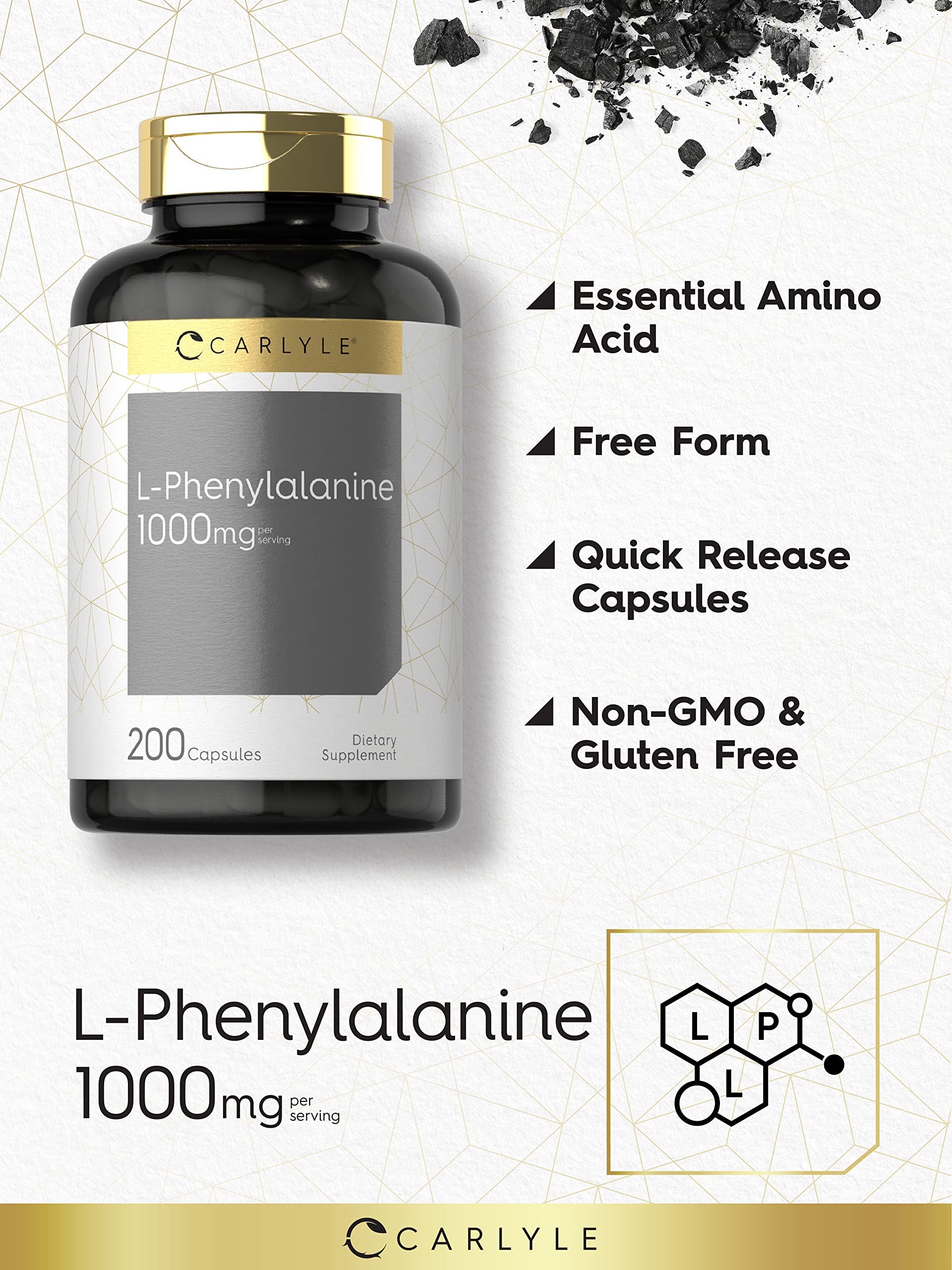 Carlyle L-Phenylalanine label—clear ingredient and non-GMO claim